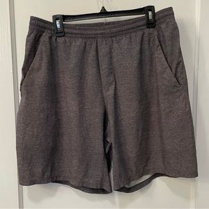 Lululemon Pace Breaker Short Linerless 9" Heathered Printed Grey Deep Coal